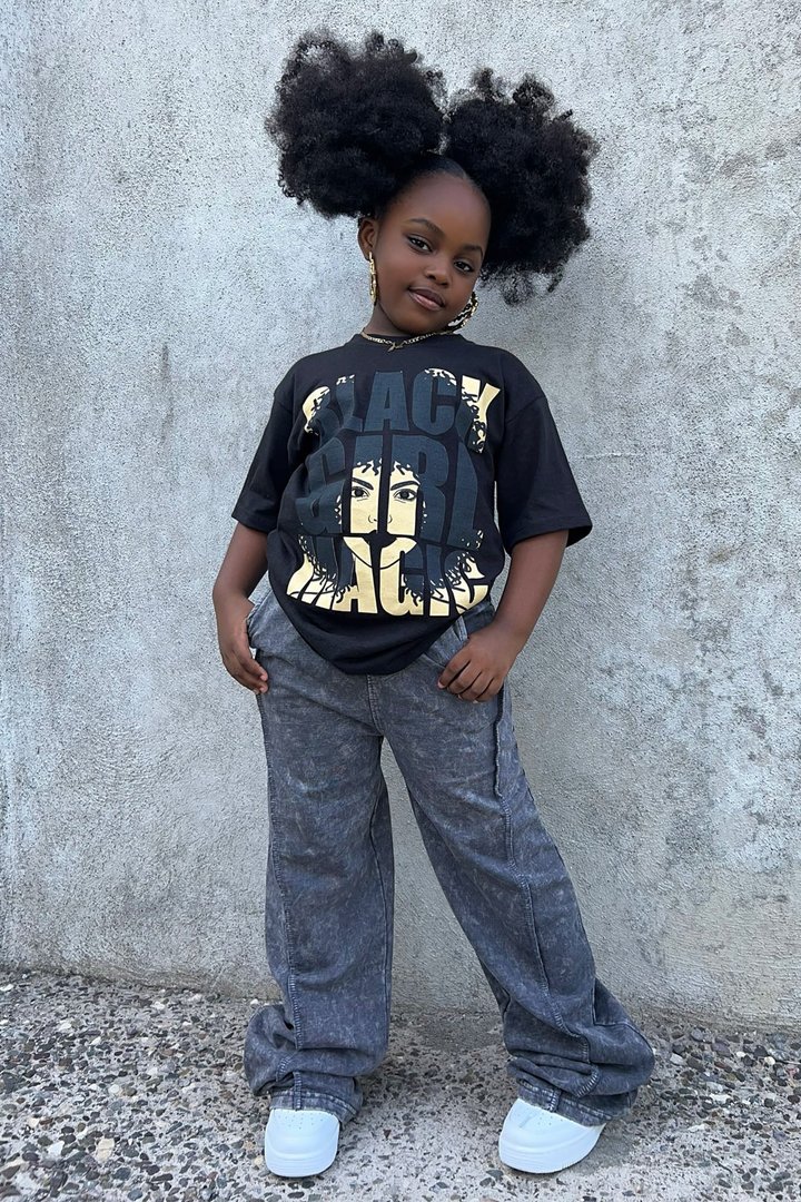 Mini Black Girl Magic T-Shirt - Black