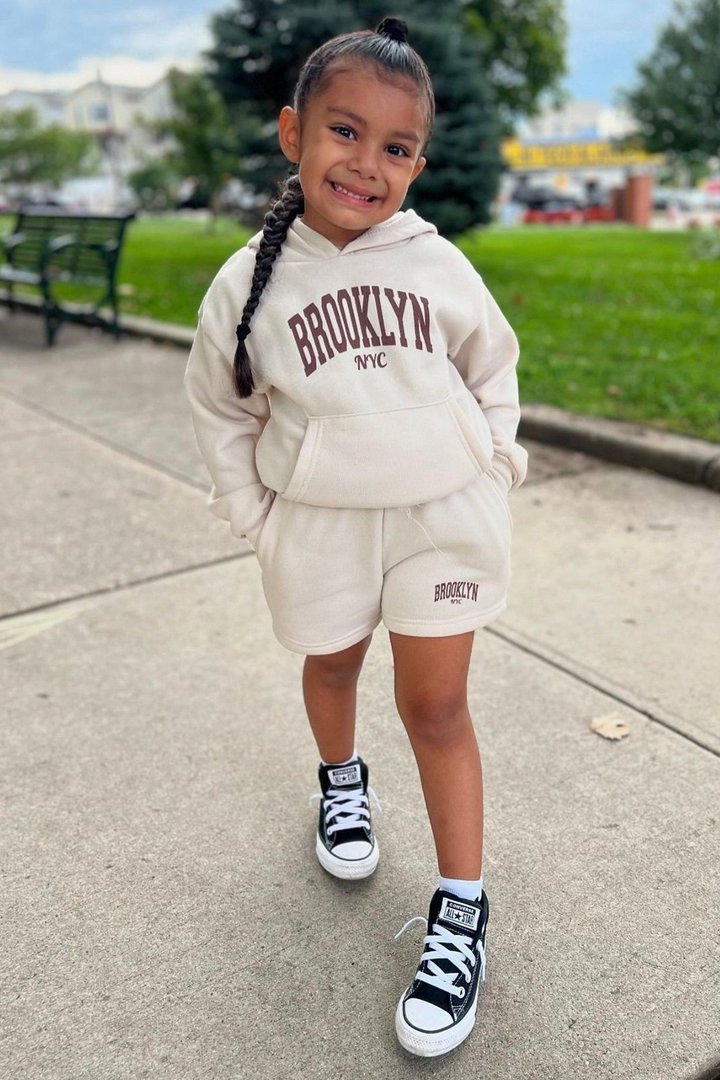 Mini Brooklyn Livin' Short Set - Cream