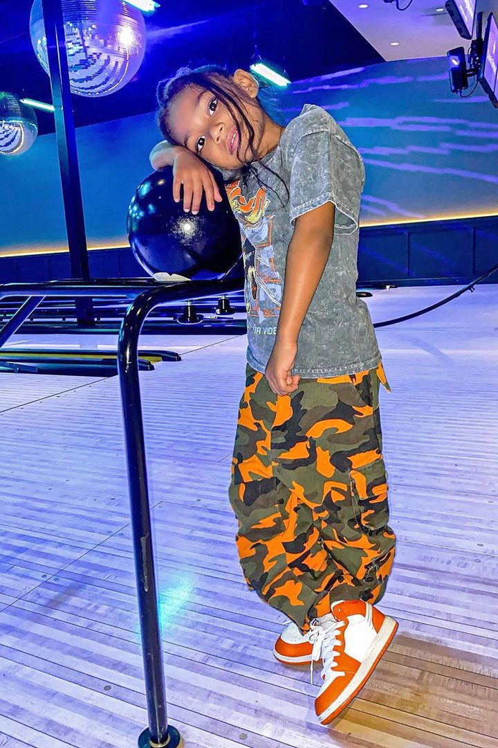 Mini Camo Game Strong Cargo Joggers - Orange/combo