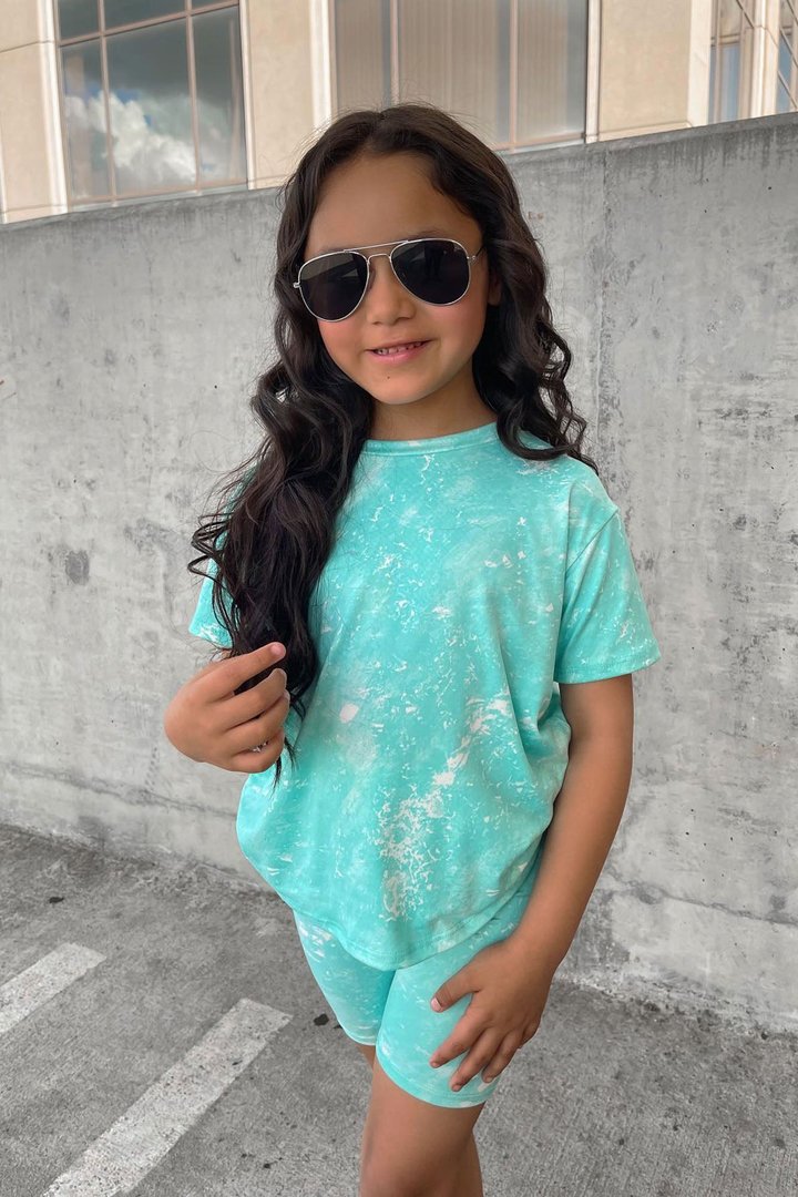 Mini Chelsea Biker Short Set - Mint