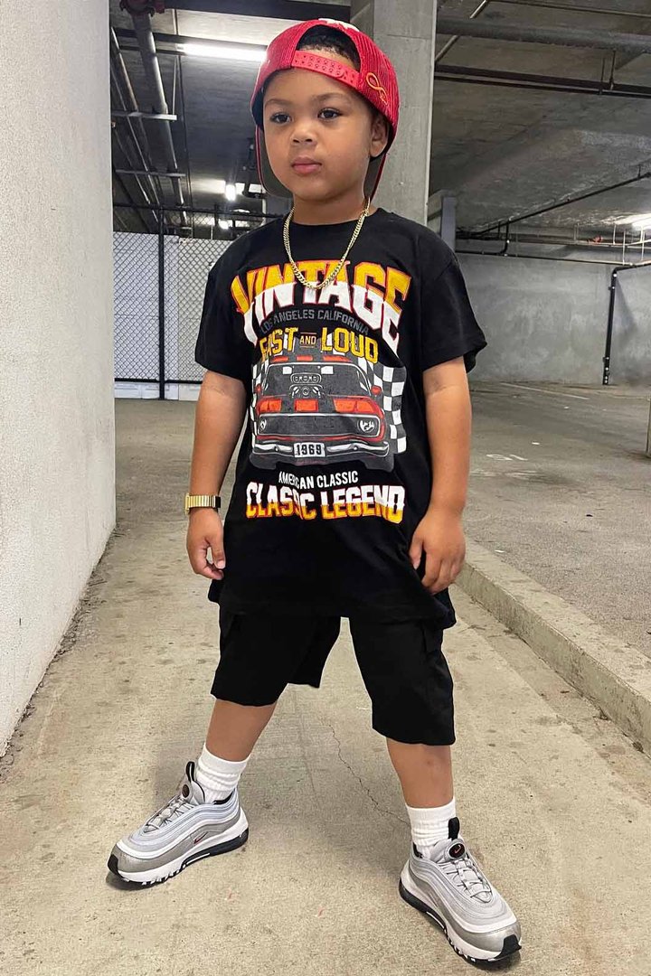 Mini Fast And Loud Short Sleeve Tee - Black
