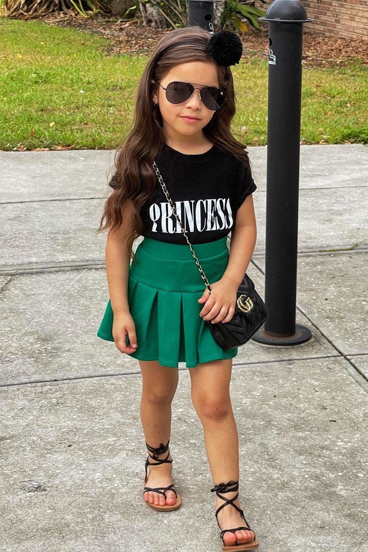 Mini Good Girl Pleated Skirt - Kelly Green
