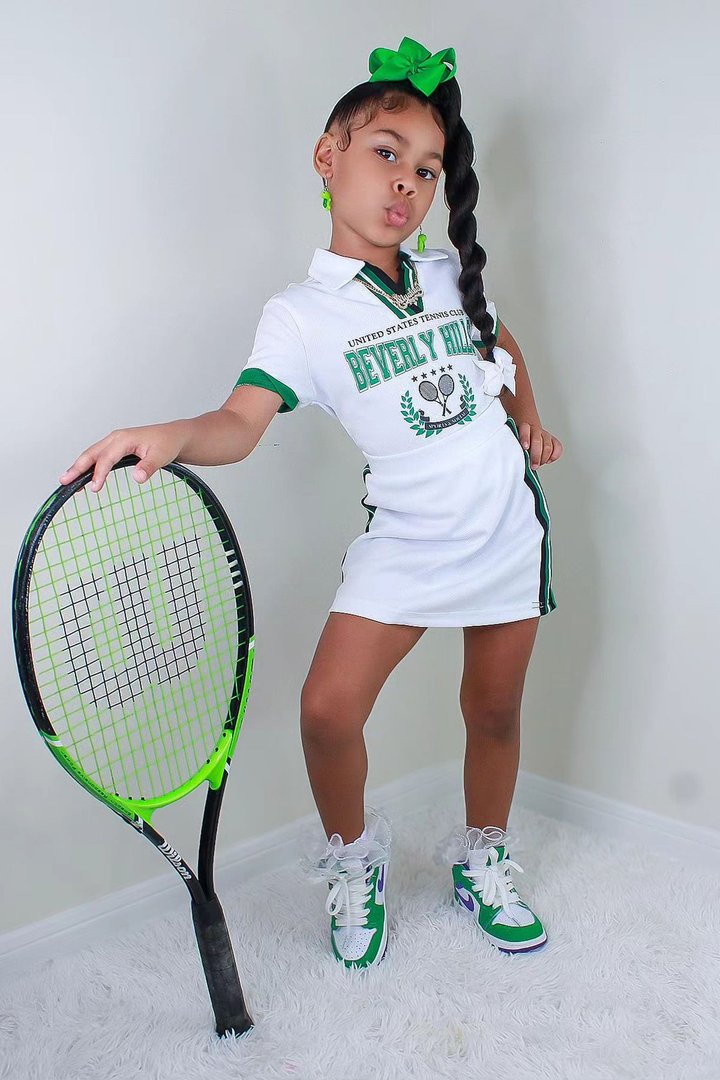 Mini Here To Serve Skirt Set - White/combo