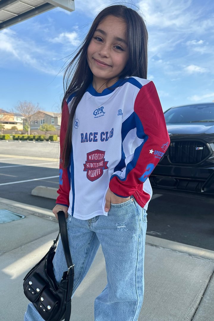 Mini Hot Shot Race Club Jersey Tee - White/combo