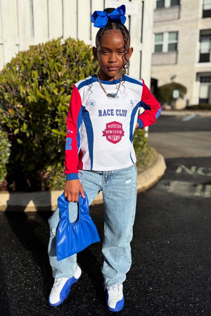 Mini Hot Shot Race Club Jersey Tee - White/combo