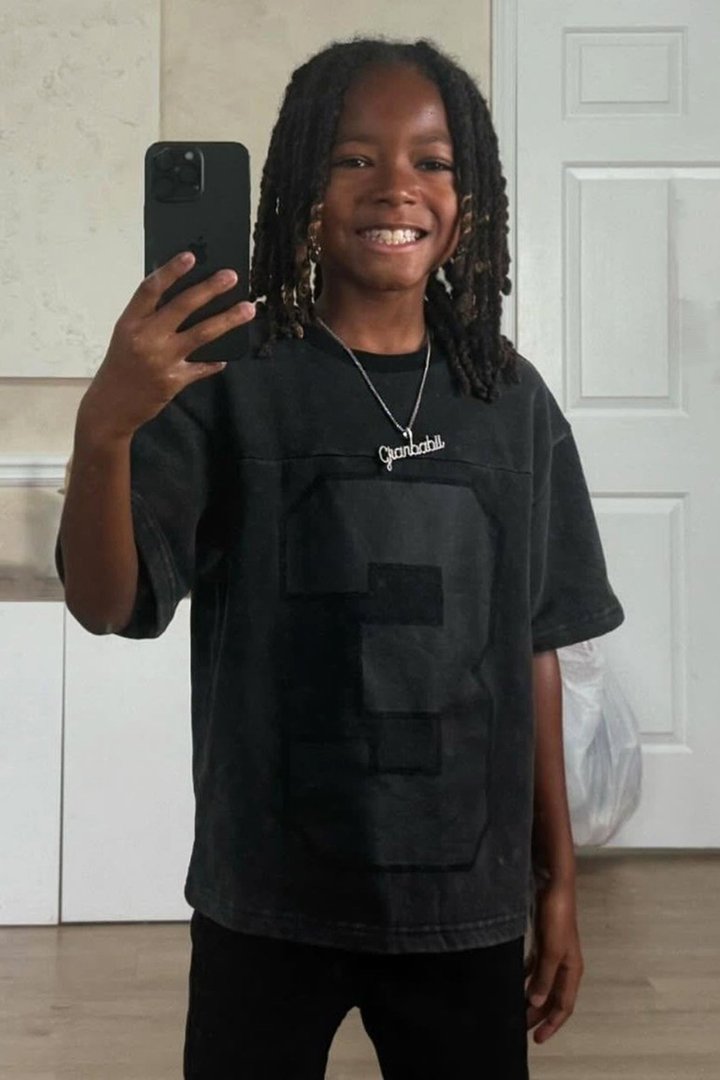Mini Kyle Oversized Tee - Black Wash