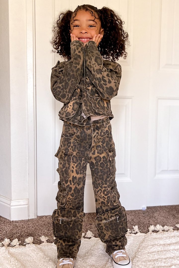 Mini Leopard Lily Cargo Pant - Leopard