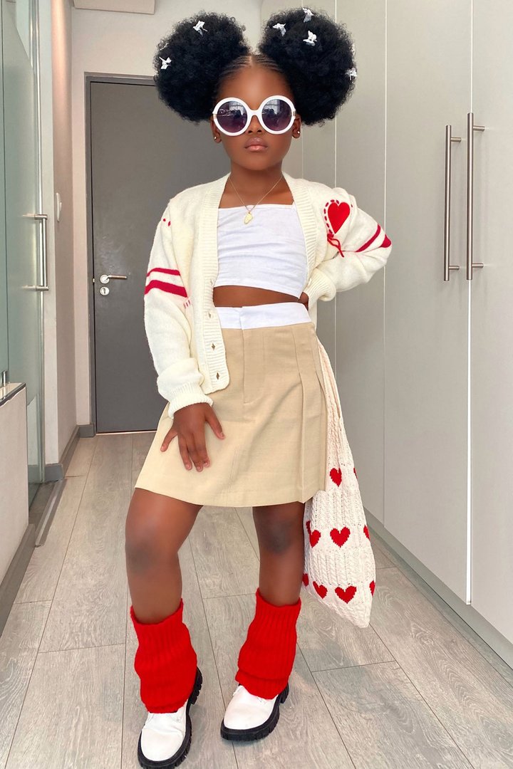 Mini Loving You Cardigan - White/combo