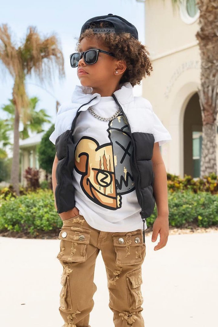 Mini Mean Teddy Short Sleeve Tee - White