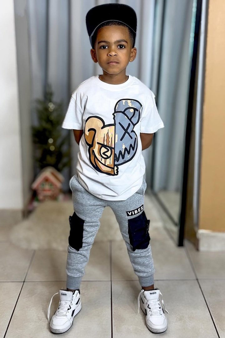 Mini Mean Teddy Short Sleeve Tee - White