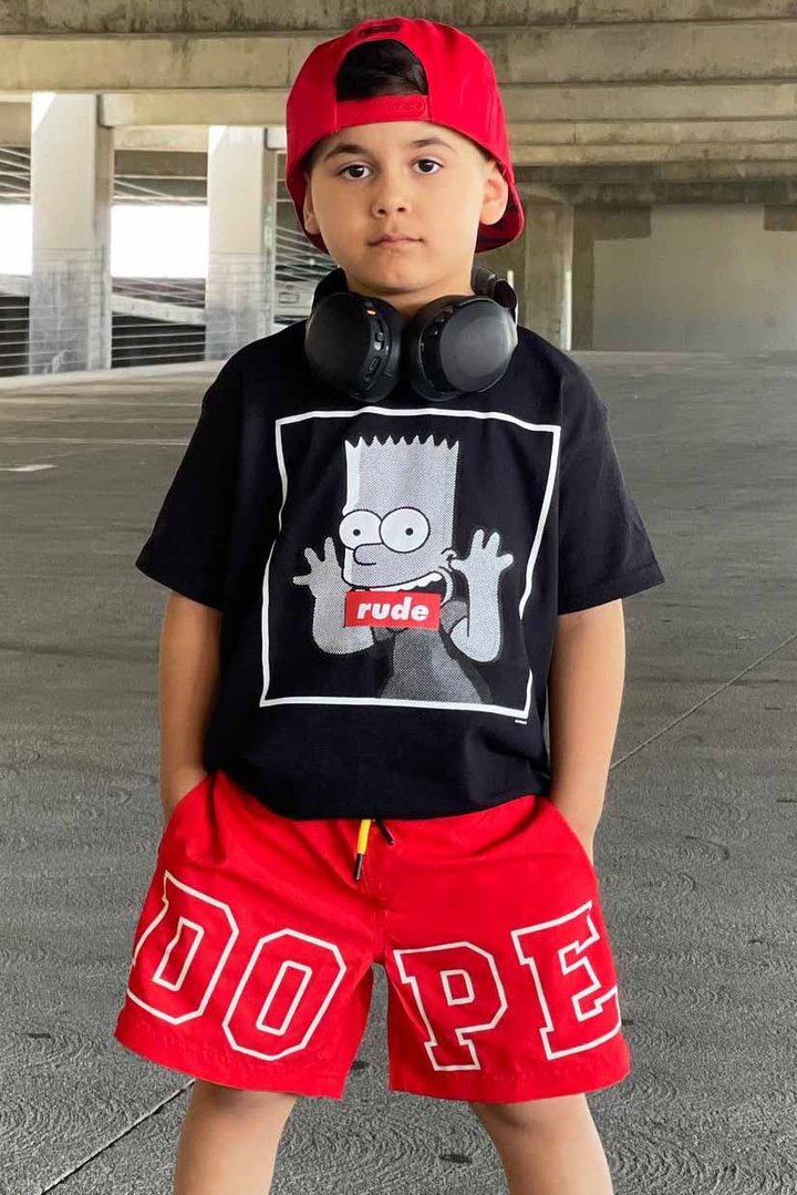Mini Rude Bart Simpson Tee - Black