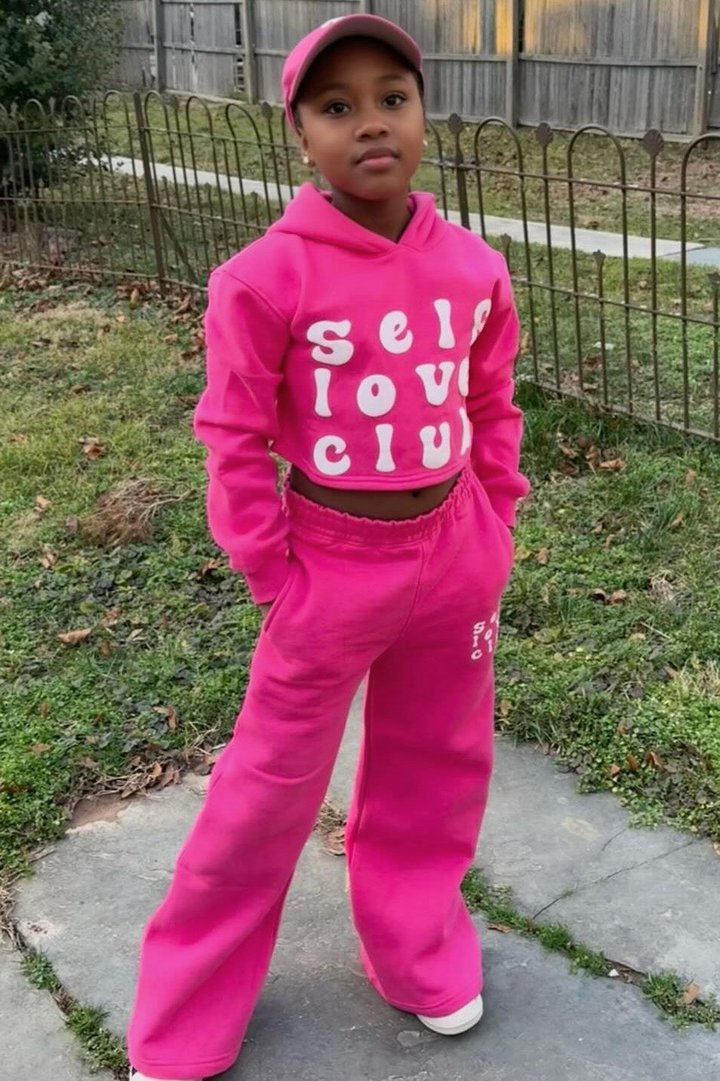 Mini Self Love Club Jogger Set - Pink