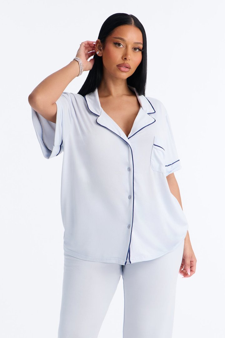 In The Morning PJ Short Sleeve Pant Set - Grey/combo