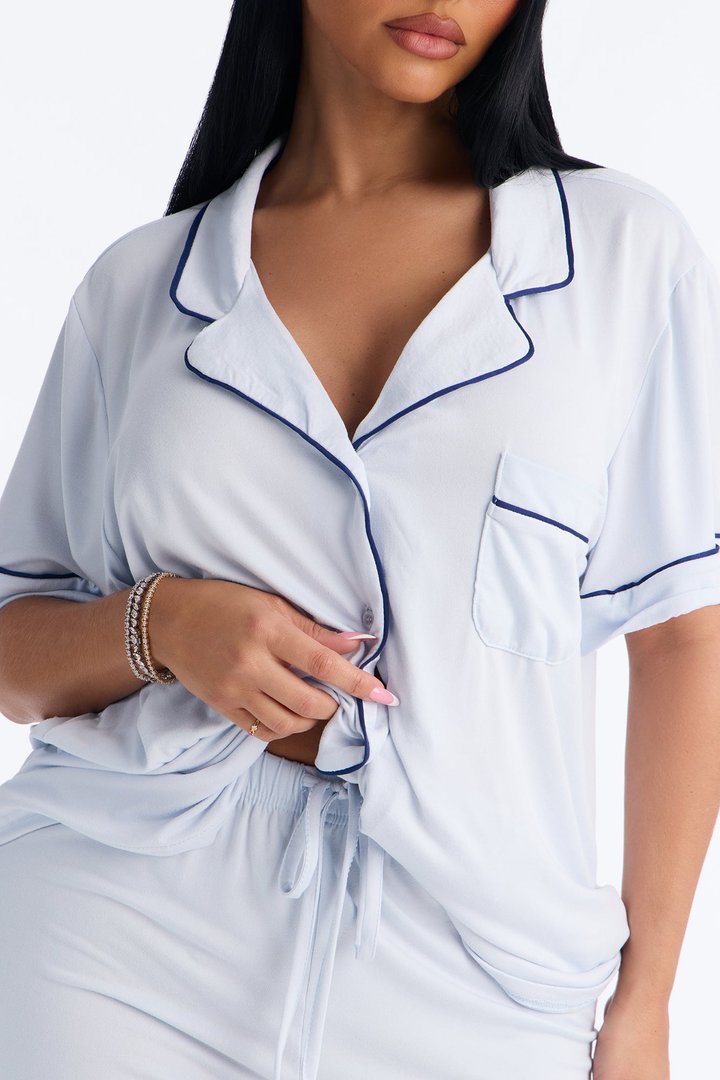In The Morning PJ Short Sleeve Pant Set - Grey/combo