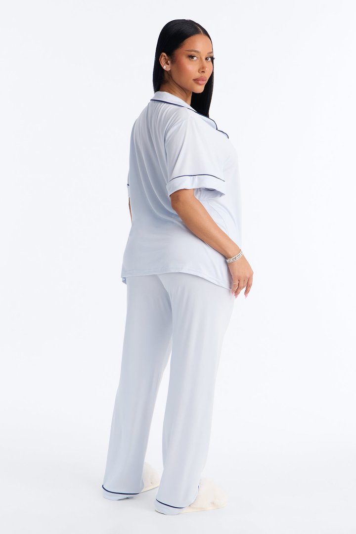 In The Morning PJ Short Sleeve Pant Set - Grey/combo
