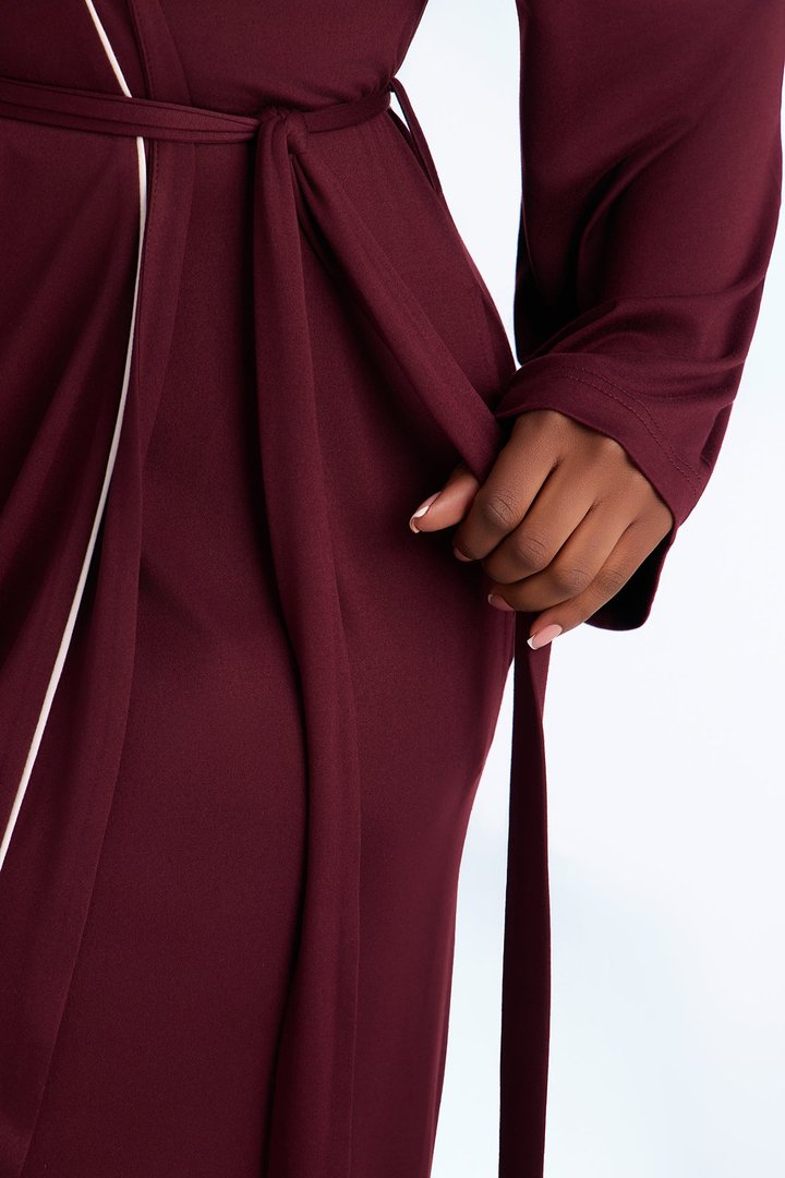 In the Morning PJ Long Robe - Burgundy