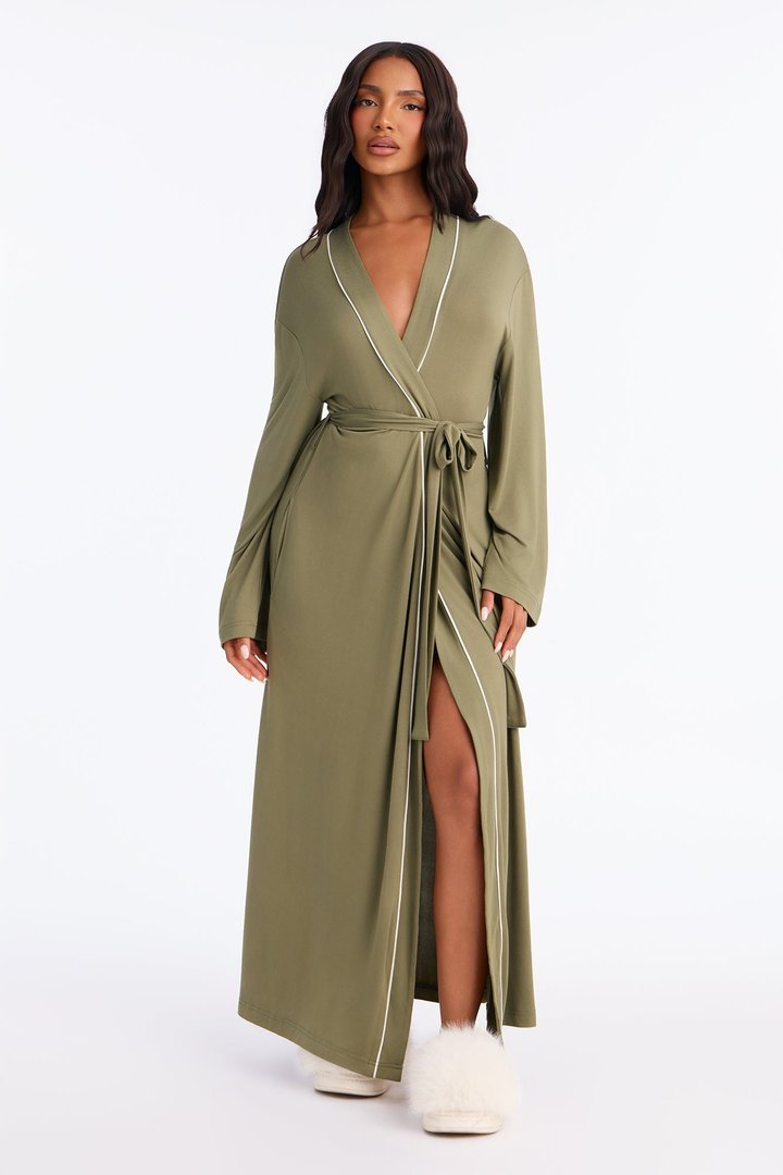 In the Morning PJ Long Robe - Olive
