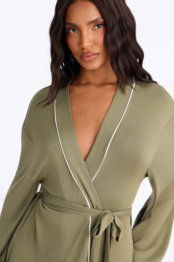 In the Morning PJ Long Robe - Olive