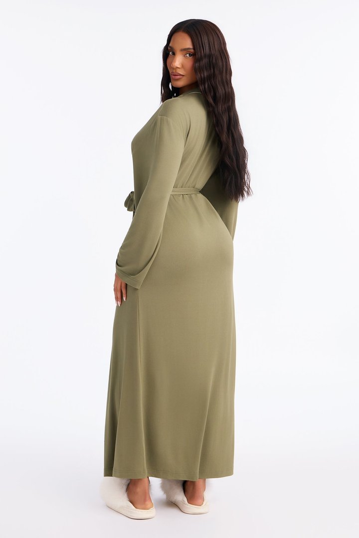 In the Morning PJ Long Robe - Olive