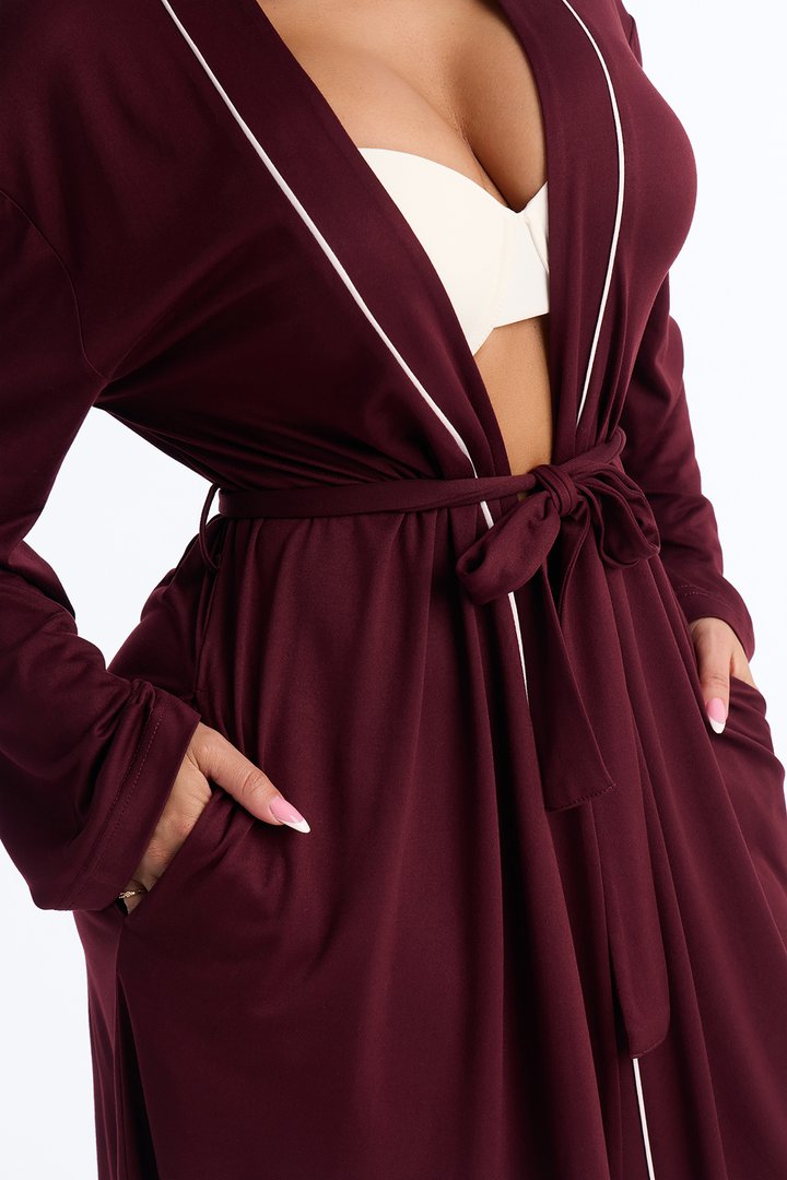 In the Morning PJ Robe - Burgundy