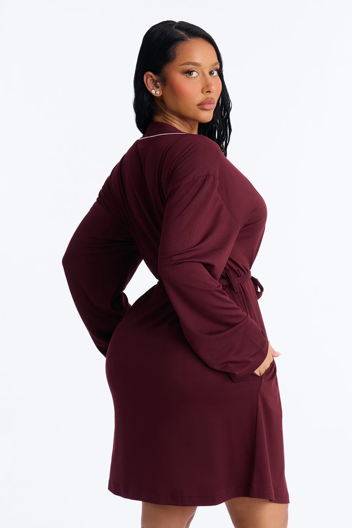 In the Morning PJ Robe - Burgundy