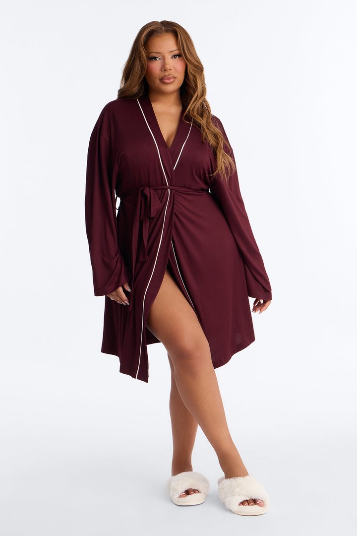 In the Morning PJ Robe - Burgundy