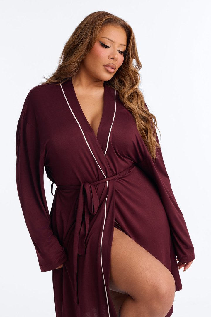 In the Morning PJ Robe - Burgundy