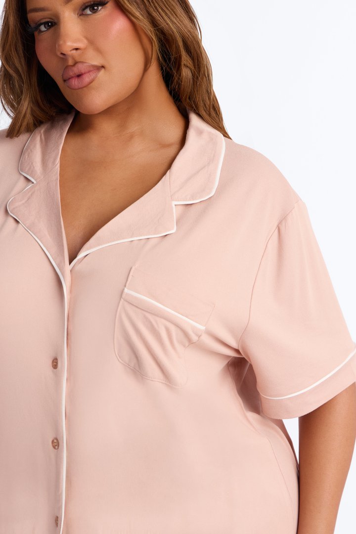 In The Morning PJ Short Sleeve Short Set - Mocha