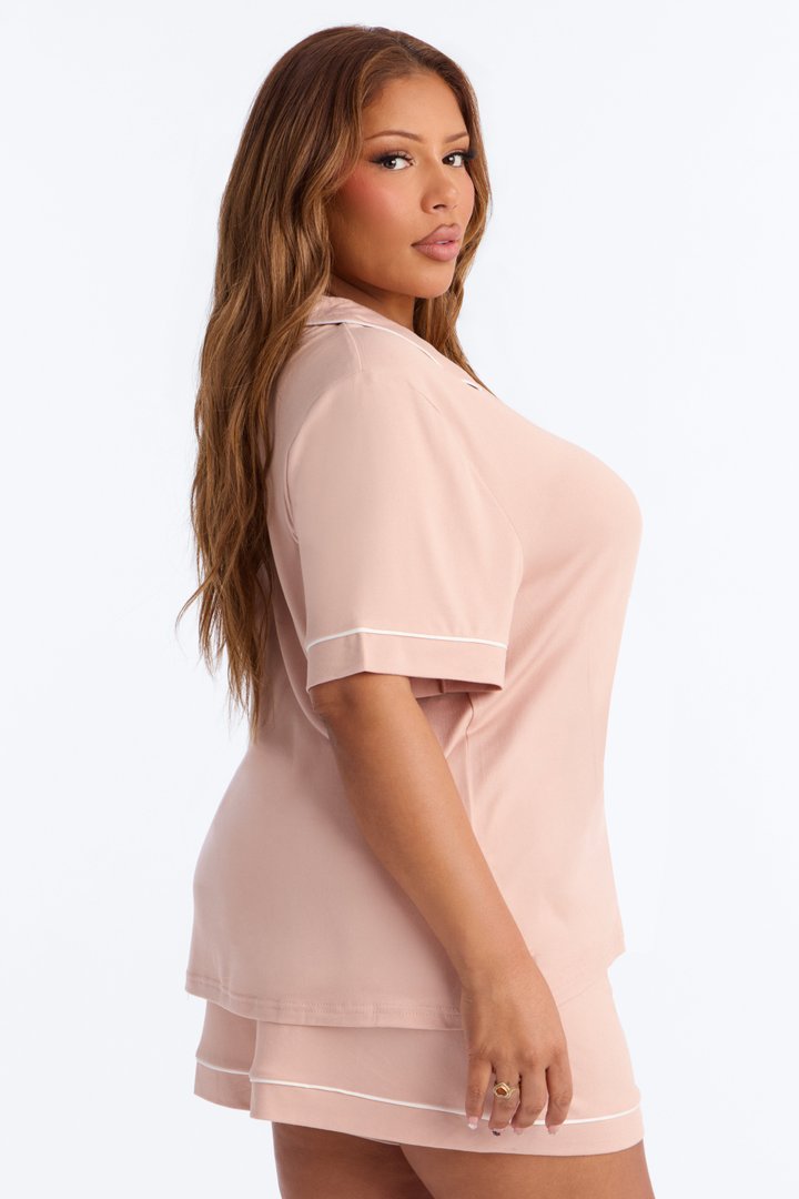In The Morning PJ Short Sleeve Short Set - Mocha
