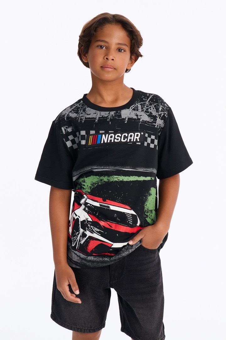Mini Daytona 500 Nascar Front/Back Short Sleeve Tee - Black