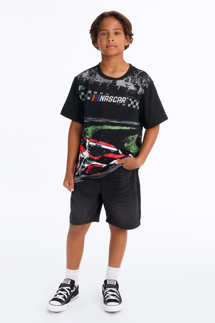 Mini Daytona 500 Nascar Front/Back Short Sleeve Tee - Black