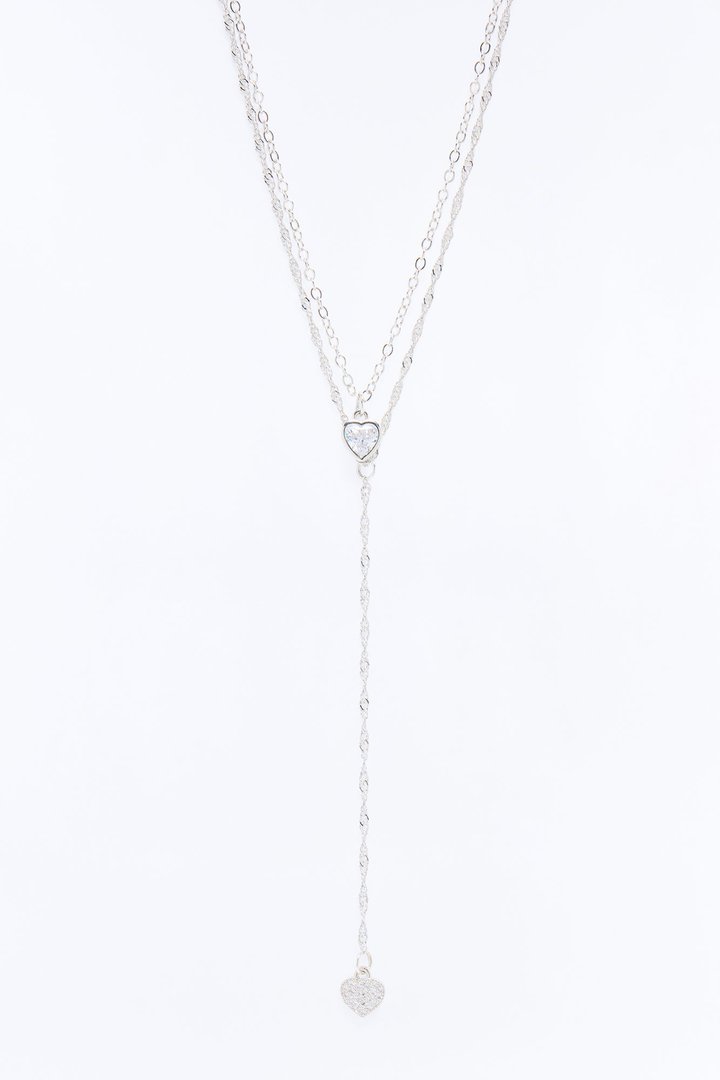 Never Letting You Go Heart Necklace - Silver