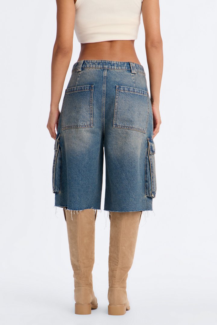 Parker Denim Cargo Jorts - Medium Wash