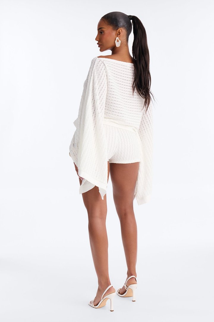 Amber Textured Short Set - Ivory