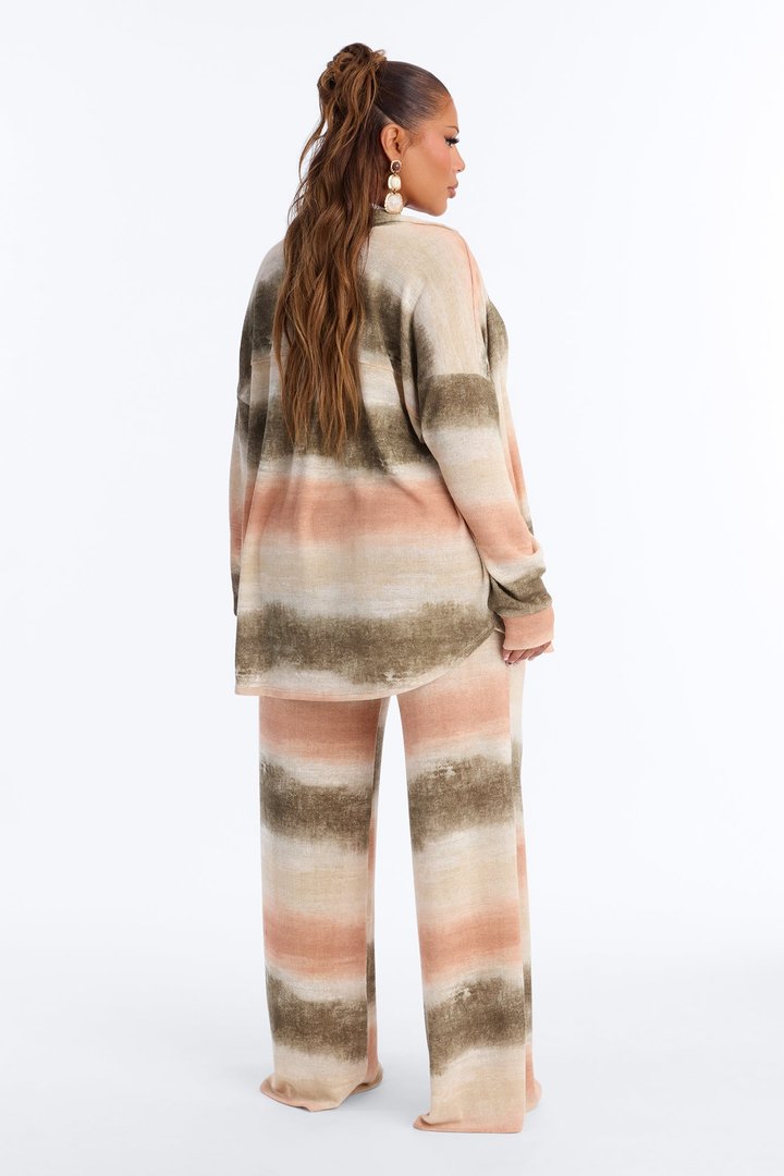 Ivy Striped Ombre Pant Set - Olive/combo