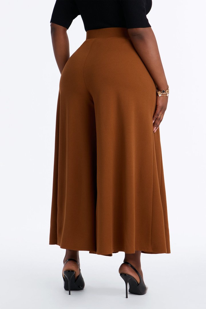 Clara Mid Rise Pull On Culotte Trouser - Spice