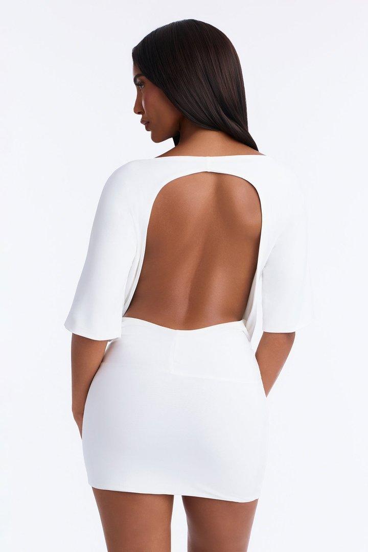 Marcella Backless Micro Mini Dress - White