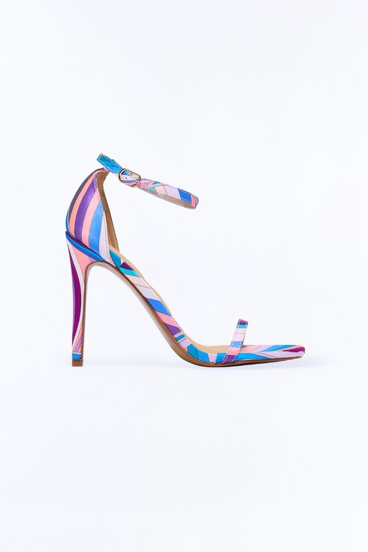 Pretty Intentions Satin Heels - Blue/combo