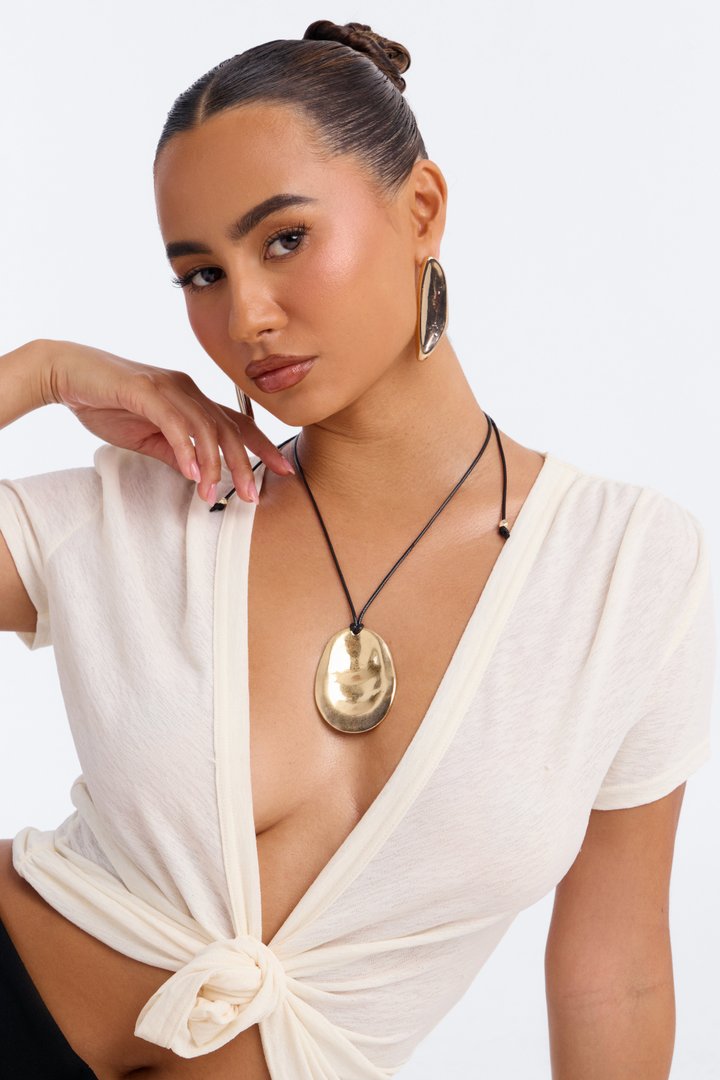 Glow Pendant Cord Necklace - Gold