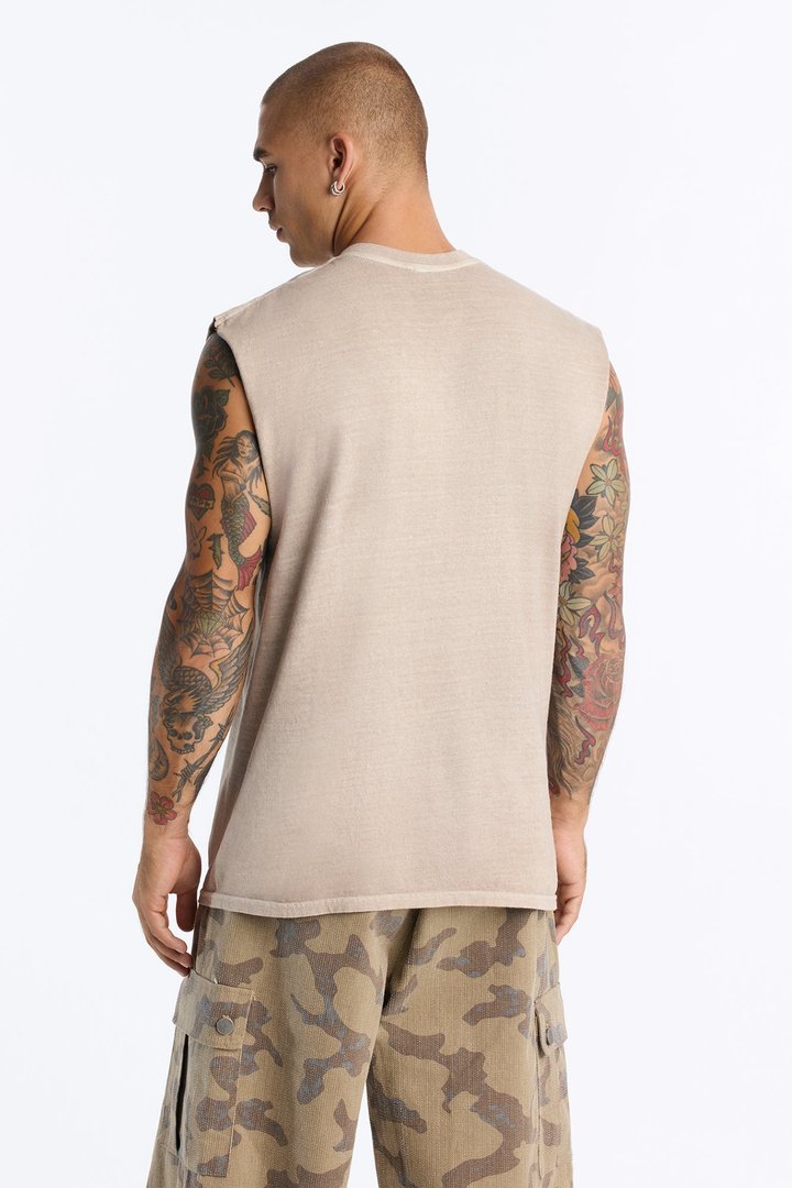 NHRA Rumble On The Track Vintage Oversized Muscle Tee - Taupe