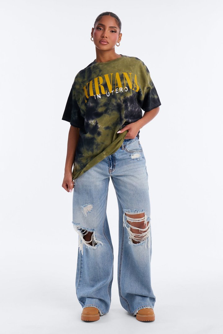 Nirvana Tie Dye Band Tee - Black