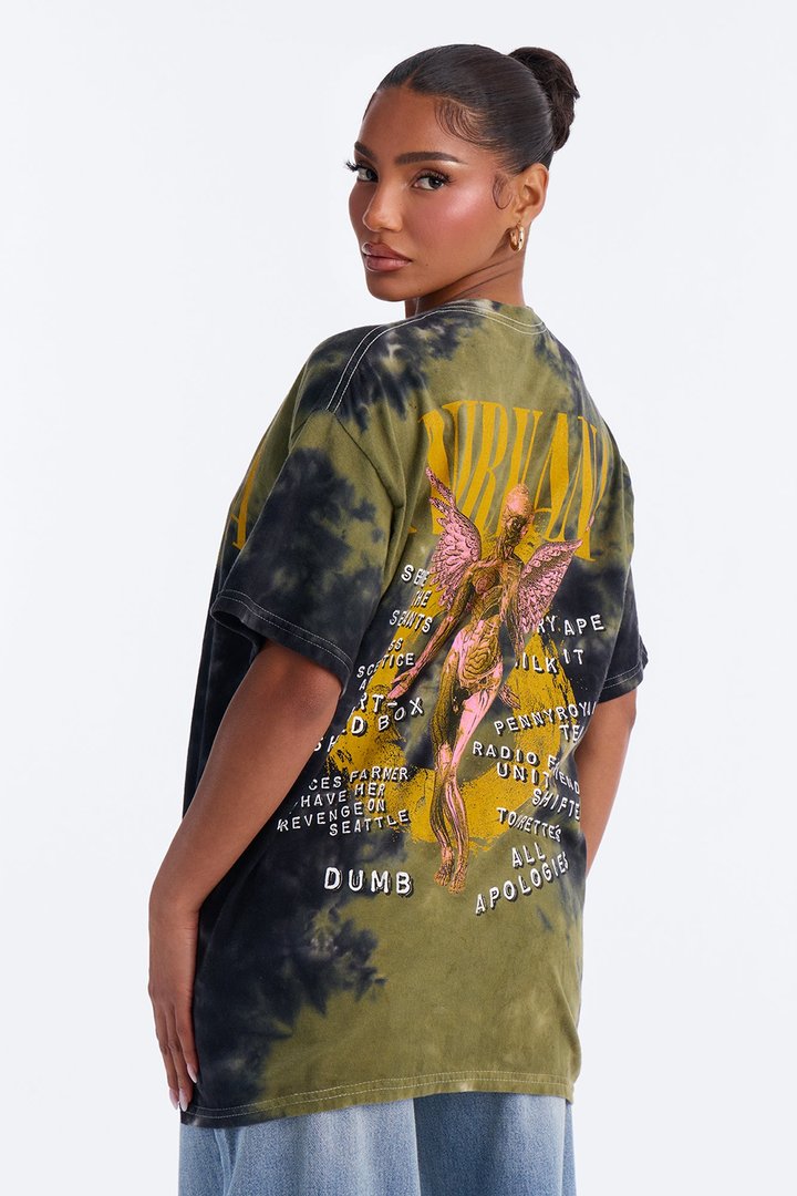 Nirvana Tie Dye Band Tee - Black