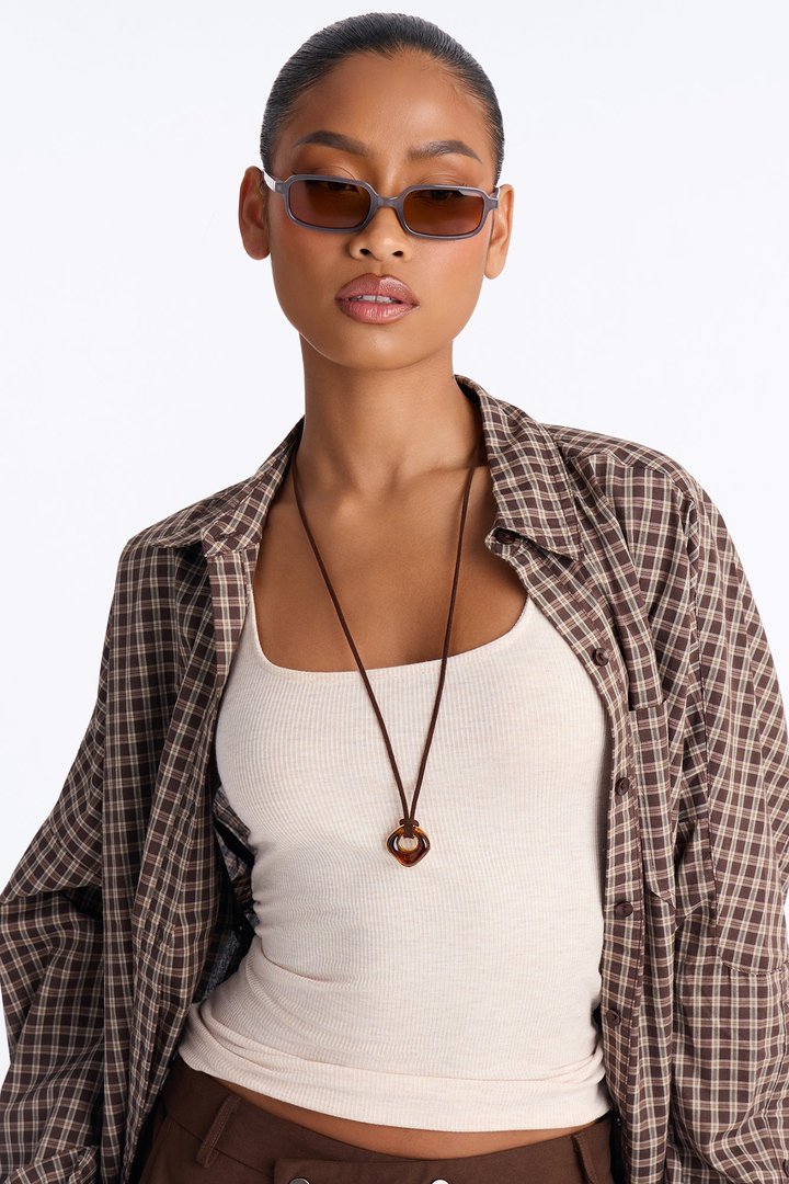 Sweet Wrangler Jeweled Layered Necklace - Brown