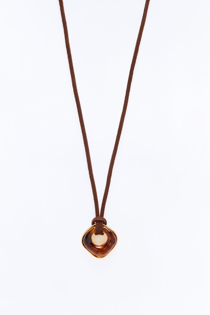 Sweet Wrangler Jeweled Layered Necklace - Brown