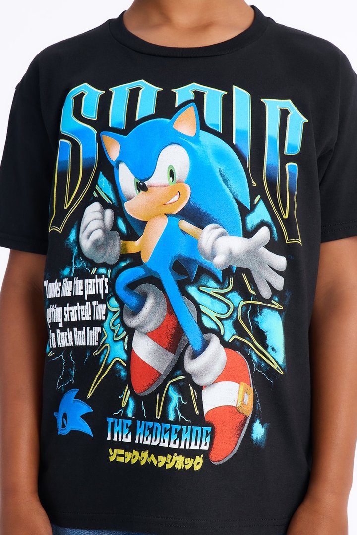 Mini Sonic Rock And Roll Short Sleeve Tee - Black