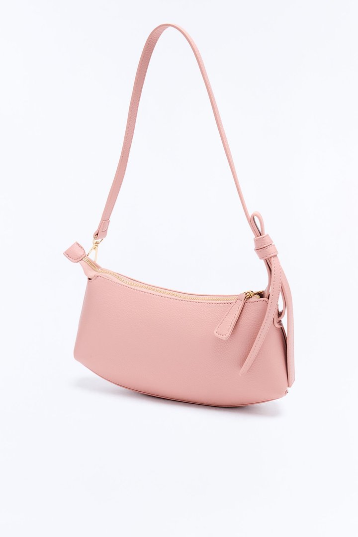 Beauty Of The Bow Faux Leather Shoulder Handbag - Pink