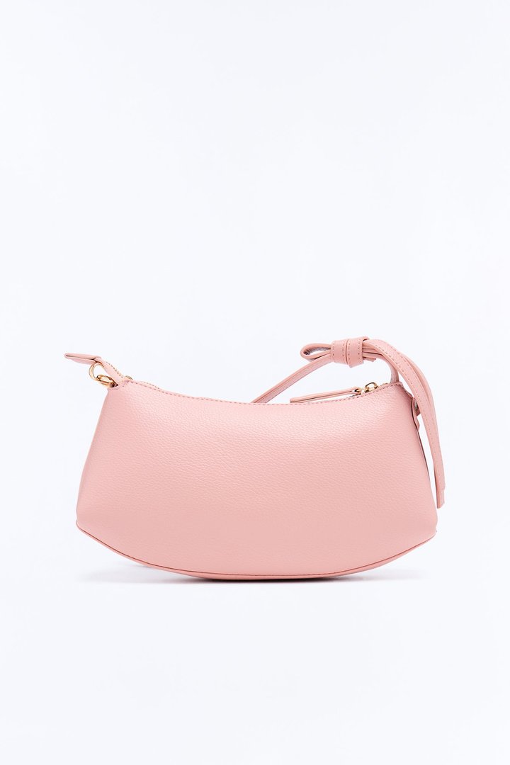Beauty Of The Bow Faux Leather Shoulder Handbag - Pink