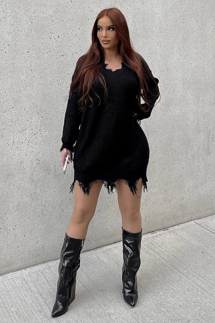 Not The Same Knee High Boots - Black