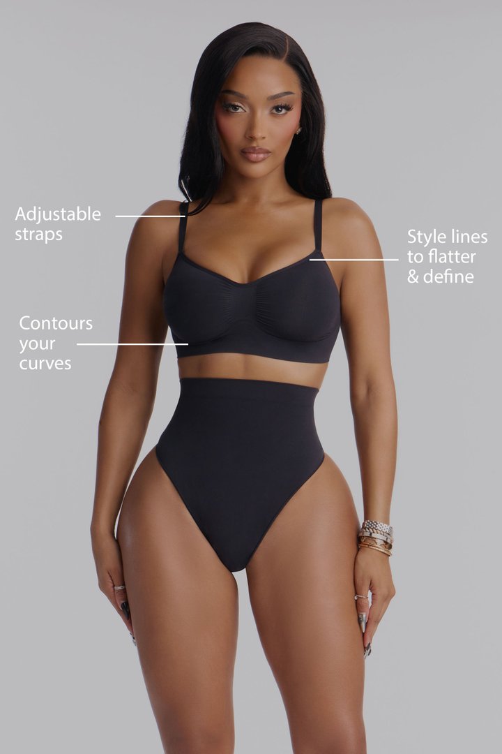 Nova Sculpt Seamless Strong Compression Bralette - Black