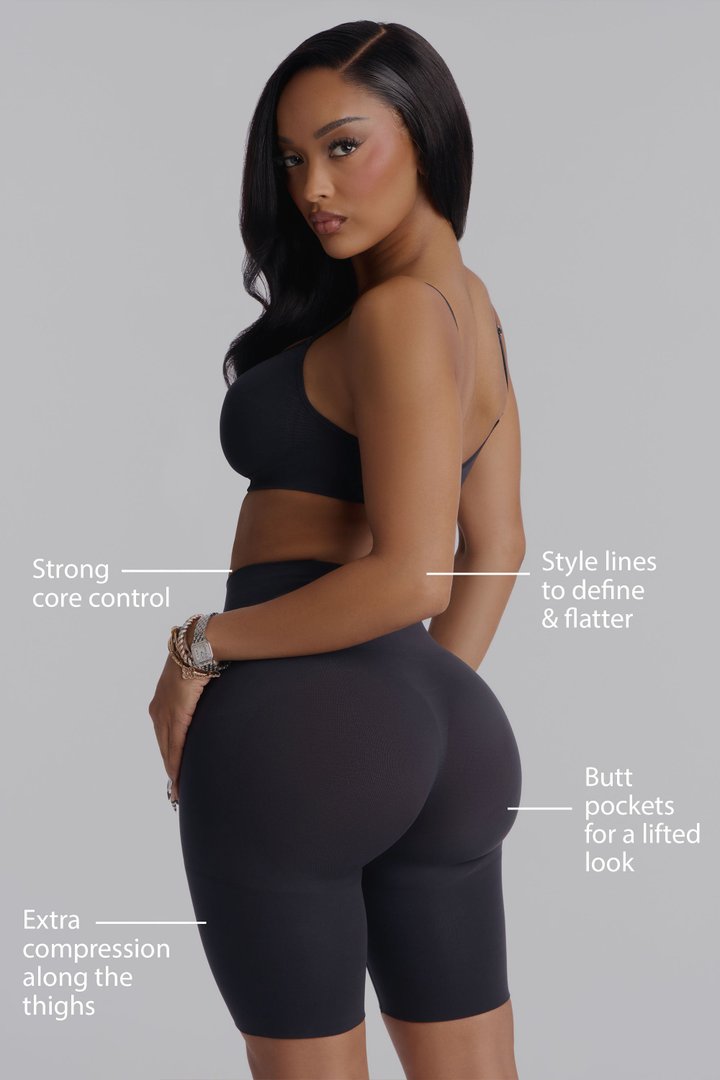 Nova Sculpt Seamless Strong Compression Butt Lifting Thigh Shaper - Black